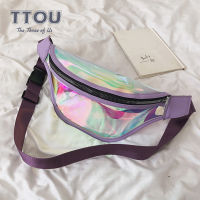 TTOU Fashion Transparent Waist Bag Women Waterproof Luxury Punk Holographic Fanny Pack Leisure Waist Pack For Girls