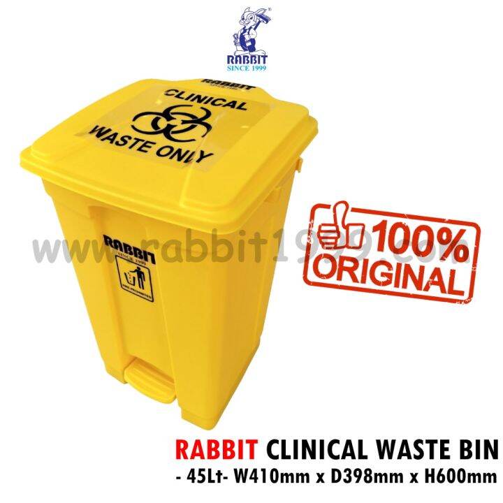 RABBIT CLINICAL WASTE BIN 45Lt clinical waste pedal bin / hospital