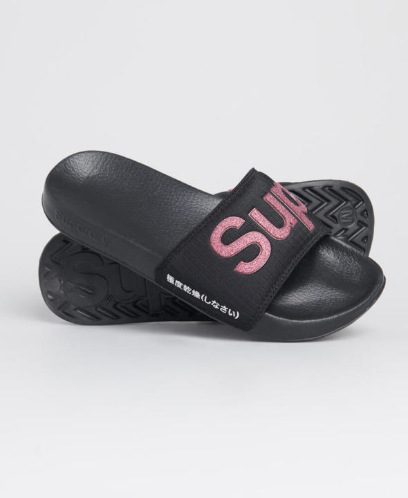 superdry-pool-slide-รองเท้าแตะ-สำหรับผู้หญิง-สี-black-pink-glitter