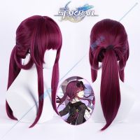 Game Honkai Star Rail Kafka Cosplay Red Wig Ponytail  Hair Astral Express Girl Heat-Resistant Fiber Hair Free Wig Cap Rose Net