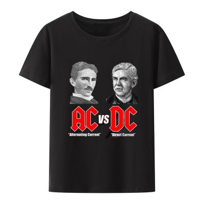 เสื้อยืดผู้ชายแบบเอดิสัน AC และ DC สิ่งประดิษฐ์ไฟฟ้าที่ยอดเยี่ยม