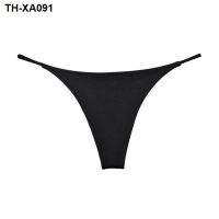 Yuxiangge new version double layer thin belt thong low waist low waist underwear double layer bikini cotton underwear women