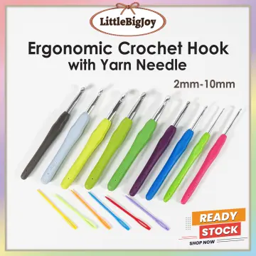 5mm Crochet Hook, Ergonomic Handle for Arthritic Hands, Soft Rubber Grip  Extra Long Knitting Needles for Beginners and Knitting Crocheting Yarn  (5mm) 5.0mm