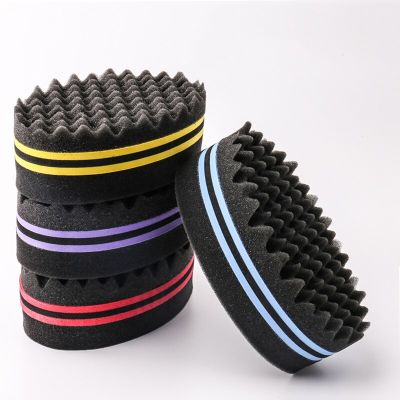 ‘；【。- Oval Double Sides Magic Twist Hair Brush Sponge Brush For Natural Afro Coil Wave Dread Sponge Brushes Hair Braids Braiding Hair