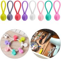 3pcs Assorted Colors Magnetic Cable Clips Winder Wrap Ties Cords Holder Organizers for Xiaomi Headphones Earphones USB Cable Cable Management