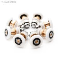 ✎❁ 19/23/27mm Brass Shower Door Pulley Runner Single Wheel Door Rollers For Sliding Shower Glass Door 4-6mm 8pcs/lot