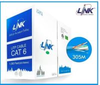 LINK US-9106A CAT6 UTP (250 MHz) w/Cross Filter, 24 AWG, CM Blue ความยาว 305 เมตร/กล่อง