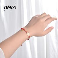 TIMIA เรโทร วินเทจ ของขวัญเพื่อนเพื่อน สไตล์โบราณ เครื่องเพชรมือ เชือก waven สำหรับเด็กผู้หญิง กำไลข้อมือจีน กระต่ายกระต่ายกระต่าย สายรัดข้อมือ กำไลข้อมือเกาหลี