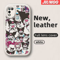 เคส JIUMOO สำหรับ Infinix เคส X688C ลายการ์ตูนน่ารัก Kuromi เคสโทรศัพท์หนังนิ่มดีไซน์ใหม่ฝาปิดเลนส์เต็มเคสป้องกันกล้องเคสฝาหลังกันกระแทก