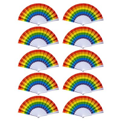 Rainbow Fan Pride Folding HandHeld Fans Gay Pride Accessories Rainbow Accessories Decorations Pride Month