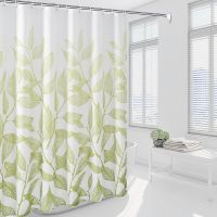 【Bathroom sale】ม่านอาบน้ำ Plantprint SimpleCurtain ห้องน้ำ HighWaterproof ผ้าโพลีเอสเตอร์ผ้าม่านอ่างอาบน้ำ