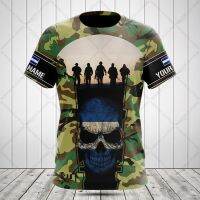 Honduras Skull Graphic Camo T-shirts Summer Cool Mens Fashion Sportswear O-neck Loose Oversized Tees Custom Name Short Sleeve