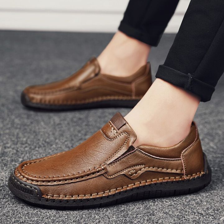 รองเท้าโลฟเฟอร์รองเท้าลำลองสวมใส่สบายธุรกิจของผู้ชายรองเท้าขับรถรองเท้าผ้าใบสำหรับเดินแบรนด์