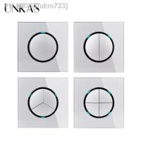 【DT】hot！ UNKAS 1 2 3 4 Gang / Way Pass Through Wall Indicator Gray Glass Panel