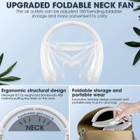 Portable Neck Fan Foldable LED Display 360°Cooling Fan 5000MAh Rechargeable with 3 Speed Personal Fan for Outdoor Travel