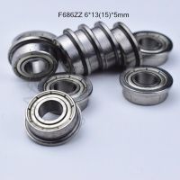 F686ZZ 6*13(15)*5mm 10pieces free shipping bearing ABEC-5 Flange bearings 686 F686Z F686ZZ chrome steel bearing Axles  Bearings Seals