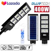 Bluetech USA ไฟถนน ไฟโซล่าเซลล์ Solar Street Light ขนาด 150 / 300 / 400 วัตต์ สี ขาว White ไฟถนนโซล่าเซลล์ Solar Cell LED Floodlight, Spotlight กันน้ำ IP67 วัตต์เต็ม รับประกัน 1ปี