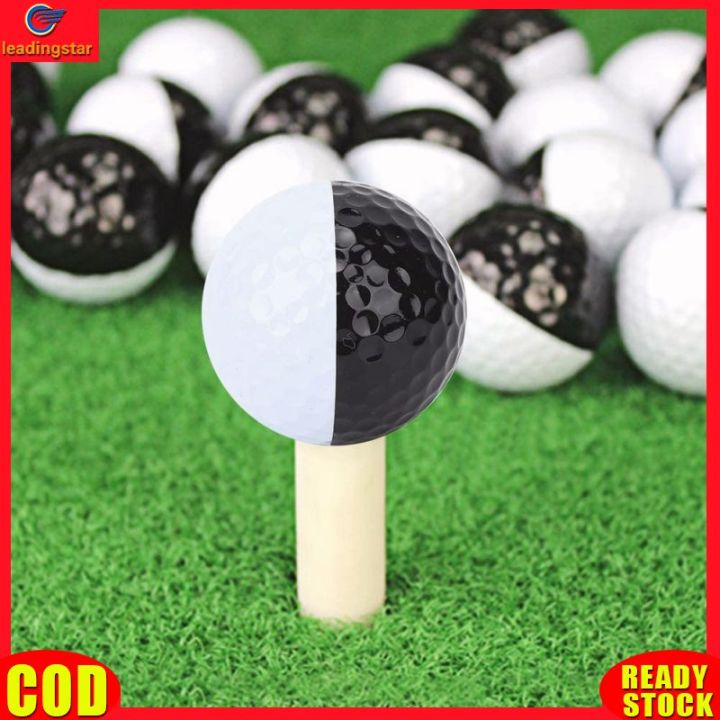 leadingstar-rc-authentic-golf-ball-two-colors-black-white-putter-aiming-line-double-layer-golf-practice-ball-training-accessory