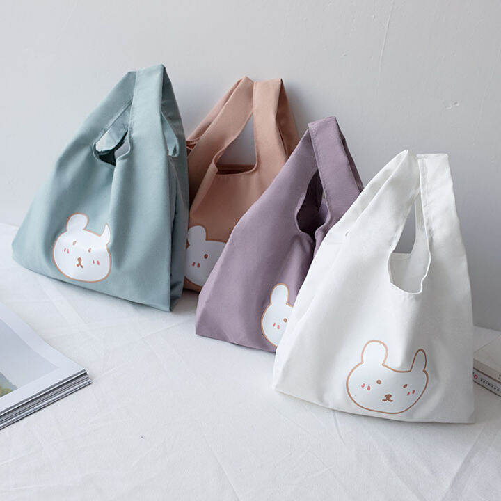 พร้อมส่ง-กระเป๋าผ้า-กระเป๋าถือ-ถุงผ้า-แฟชั่น-ลายน่ารัก-น้องหมี-tote-bag-กระเป๋าผู้หญิง-ส่งของทุกวัน-b001-jordan-intercop