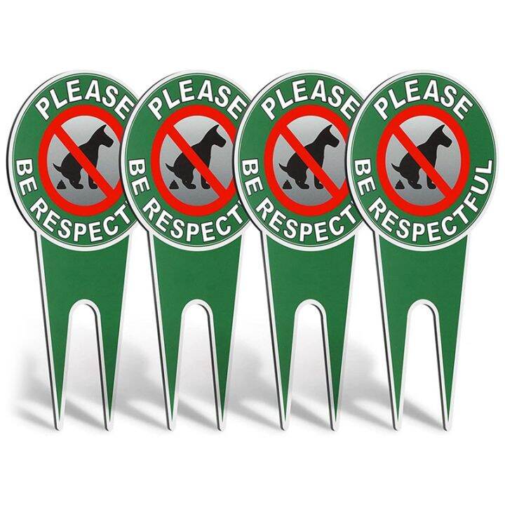 4 Pieces No Poop Dog Signs Please Be Respectful No Pooping Dog Lawn ...