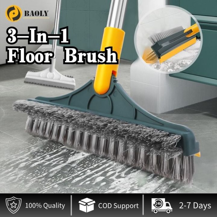 3in1 Cleaning Brush Bathroom Kitchen Floor Scrub Brushes Long Handle  Washing Windows Crevice Brush