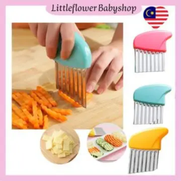 Potato Crinkle Cutter Dough Wavy Slicer Steel Kitchen Vegetable