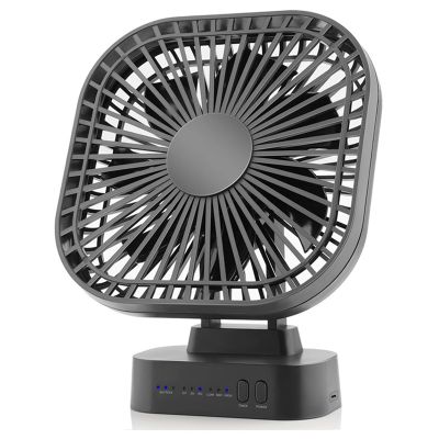 Desktop Mini Rechargeable USB Fan with Timer Foldable 3 Speed 7 Leaf Portable Quiet Fan for Office Outdoor Camping