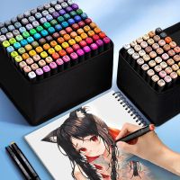 【hot】 12-60 Colors/Bag Alcohol Felt Tips Manga Sketching Markers Color School Supplies Set