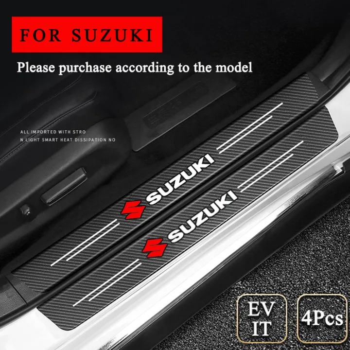 4Pcs carbon fiber door sill stickers For Suzuki Jimny Ciaz Ertiga