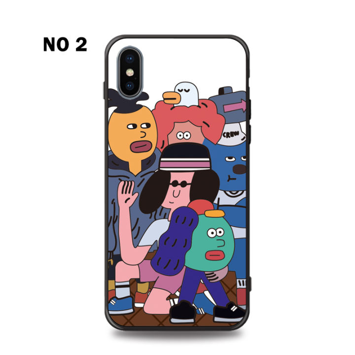 korean-cartoon-creative-fashion-case-for-iphone-13-mini-14-pro-max-xs-11-12-pro-max-x-6s-7-8-plus-xr-5s-se2-soft-black-cover