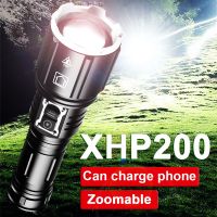 XHP200 High Power LED Flashlight 5000mAH Type-C Usb Rechargeable Outdoor Tactical Flashlight 18650 Zoom Torch