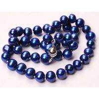 Hot sale new Style AA 8-9mm PEACOCK BLACK ON PEARLS NECKLACE 17"