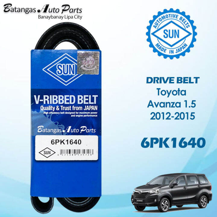 6PK1640 ALTERNATOR DRIVE BELT TOYOTA AVANZA 1.5 2012-2015 SUN MADE IN ...