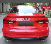 สปอยเลอร์ด้านหลังพลาสติก ABS สีรองพื้นหางปีก Warna Lukis 1ชิ้นสำหรับรถ Audi สปอยเลอร์ A3 2013 2014 2015 2016 2017 2019 2018