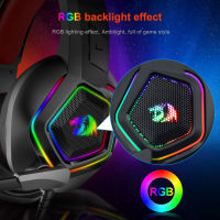 REDRAGON MEDEA H280 RGB หูฟังเล่นเกม,3.5มิลลิเมตรเสียงรอบทิศทางคอมพิวเตอร์ชุดหูฟังหูฟังไมโครโฟนสำหรับ PS4สวิทช์ X-One