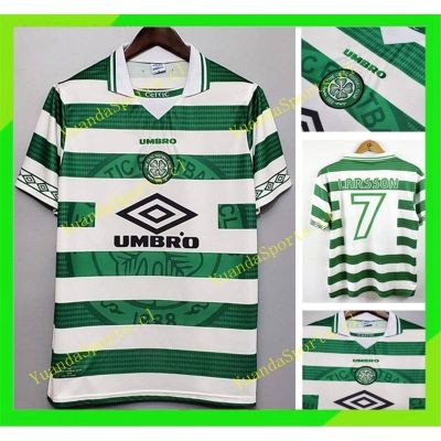 2022 2023 Newest เสื้อกีฬาแขนสั้น ลายทีมชาติฟุตบอล Celtic 1998/1999 98/99 LARSSON 7 ชุดเหย้า สไตล์เรโทร
