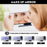 FM Radio LED Digital Smart Alarm Clock Watch USB Charging Wake Up Clock With 180° Projection Temperaturer Home Bedroom Supplies