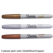 Sharpie 39100 Paint Markers 1MM Oil Permanent Marker Copper Silver Gold