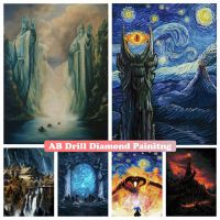 【hot】♈❁▪  5D Drills Painting The Rings Movie Scenes Embroidery Round Mosaic