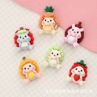 20pcs Kawaii Hedgehog Fruit Flatback Resin Cabochon Scrapbooking DIY Jewelry Craft Decoration Accessories