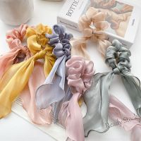 【Ready Stock】 ✸◊▥ C18 Satin Pearl Bow Long Ribbon Korean Style Womens Sweet and Cute Hair Tie Hair Accessories