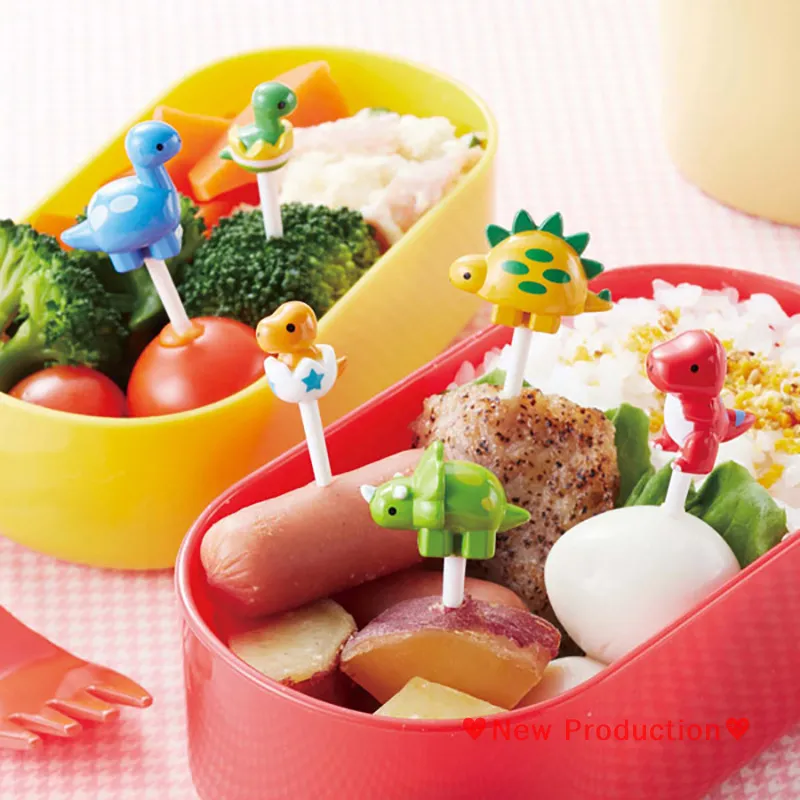 Dinosaur Food Pick Selection Of Cartoon Animal Fruits Mini Bento