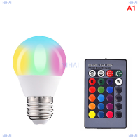 NIHAI รีโมทสปอตไลท์เปลี่ยนสี AC85-265V 220V หลอดไฟเจ็ดสีหลอดไฟ LED อัจฉริยะ3W 5W 10W 15W โคมไฟ RGB ตกแต่งบ้าน