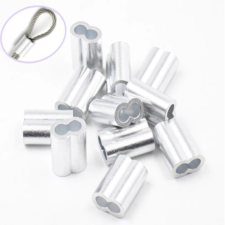 m0-5-m10-aluminum-casing-wire-rope-ferrule-cable-ties-aluminum-crimping-sleeve-oval-double-hole-round-clip-wire-rope-clamp