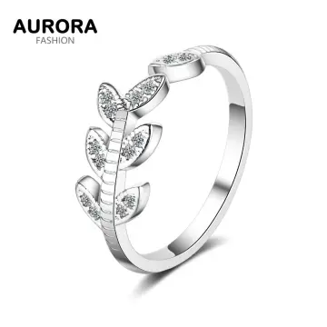 AURORA 925 Silver Six-claw Diamond Shiny Adjustable Ring JZ049