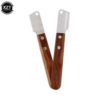 Pet Hair Removal Knife Cats Dog Brush Grooming Tools Dogs Lint Shedding Trimmer Stainless Steel Wooden Handle Comb Pet Supplies Brushes  Combs