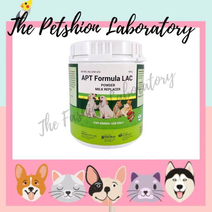 APT Formula LAC Powder (Milk Replacer) 400g Dog Puppy Cat Kitten Milk