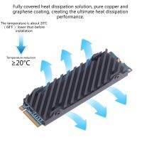 M.2 NGFF Solid State Hard Drive Heatsink Pure Copper Graphene Radiator Cooler for M2 NVME NGFF 2280 PCIE SSD 70x23x8.5mm