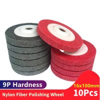 ♘ 10PCS 9P Hardness 4inch 100mm Nylon Fiber Polishing Wheel Grinding Pad For Angle Grinder Non Woven Round Sanding Disc