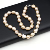 10-11mm Natural Freshwater Pearl Choker Necklace Big Orange Pearls Jewelry Necklace For Women Fashion Engagement Gift